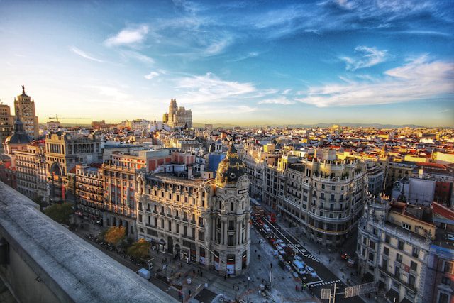 A view of a street in Madrid, Spain