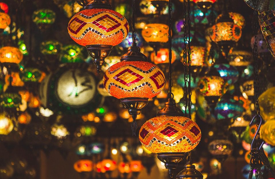 A view of lamps in Turkey
