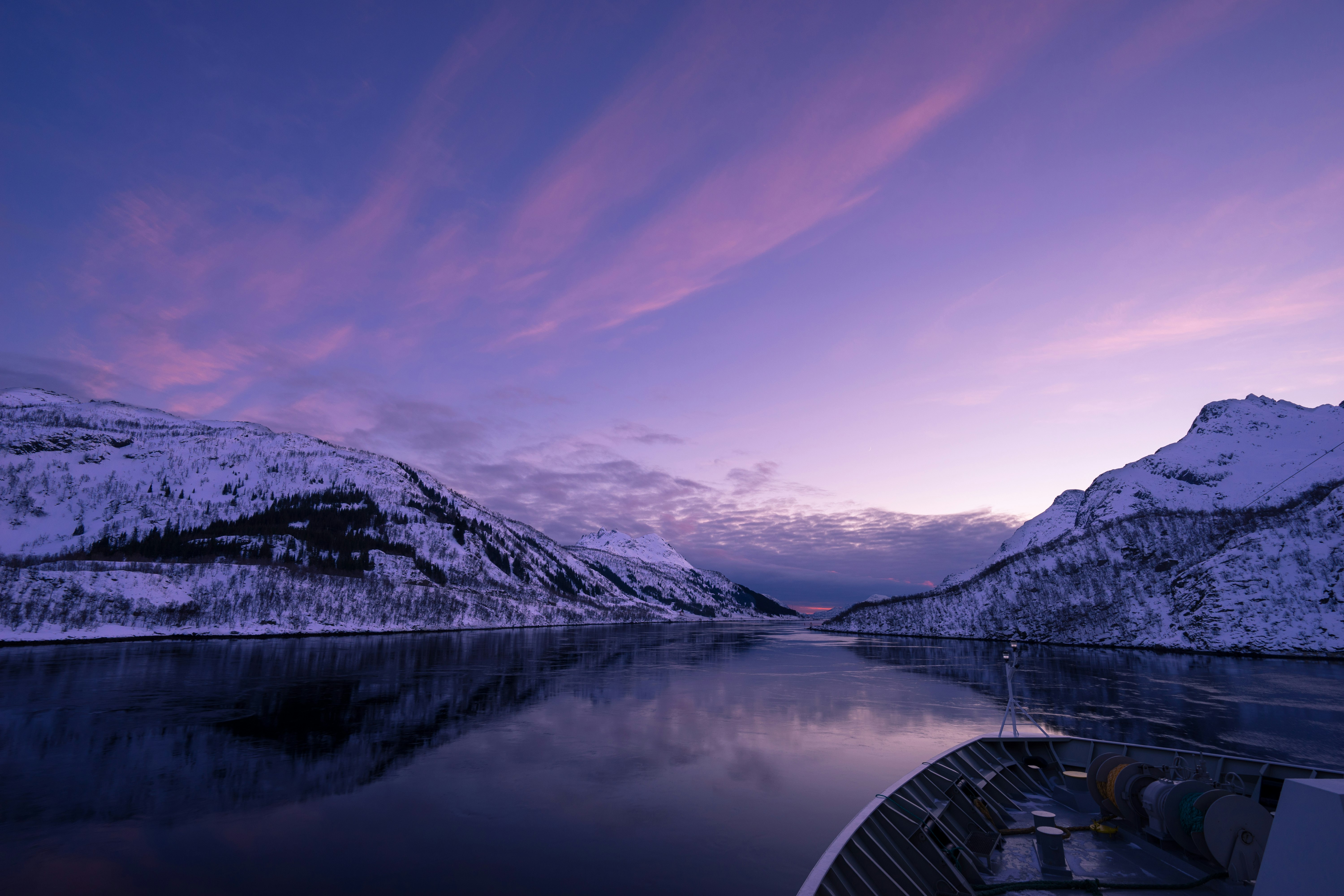 Evening at a calm lake in Norway