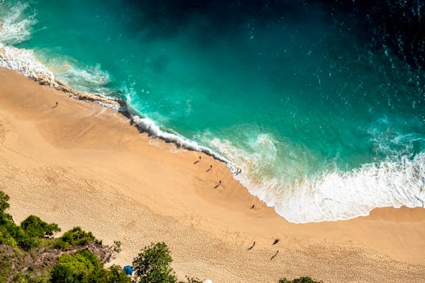 Aerial view of pristine beach