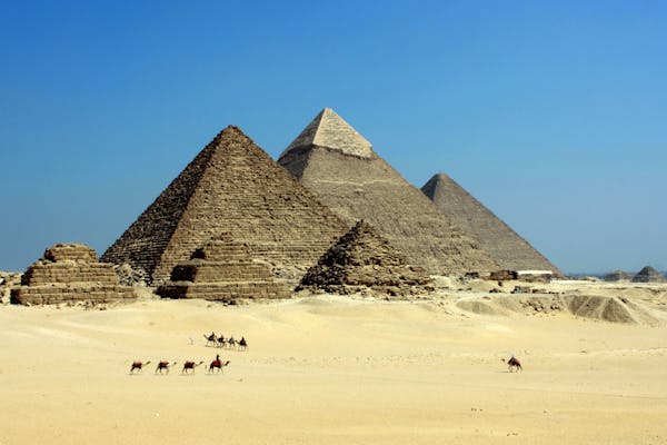 The three main pyramids of Giza.