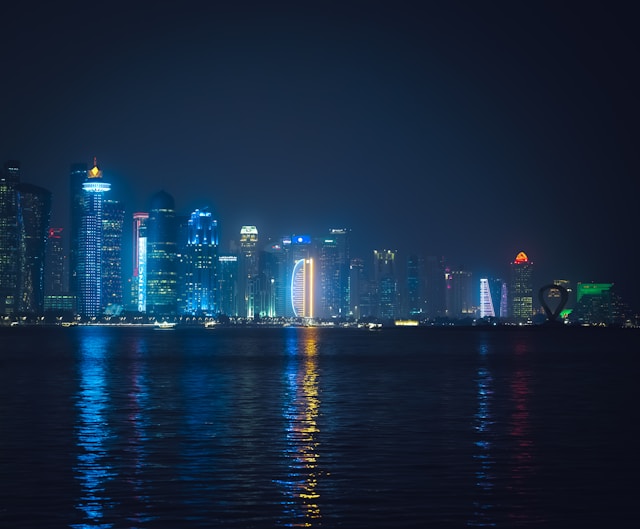 Night View Of Qatar