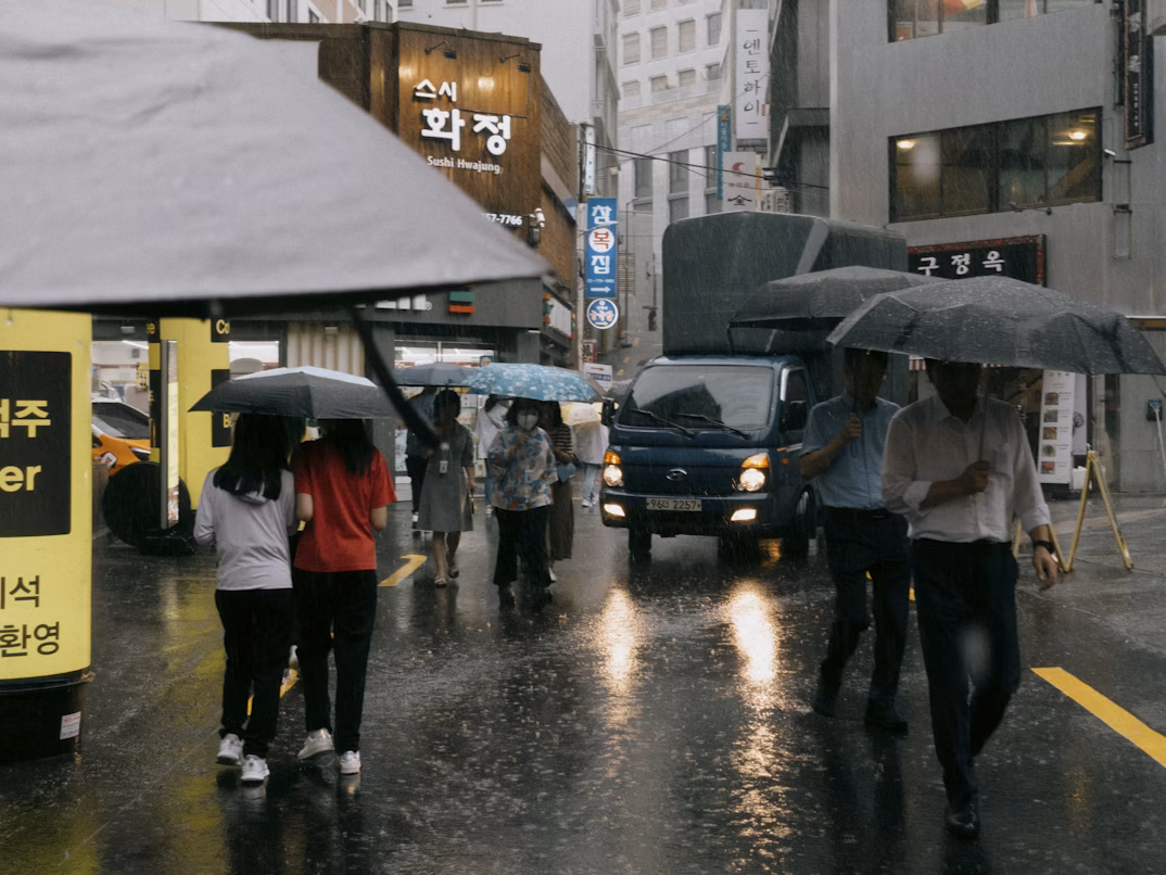 Seoul during the monsoon season
