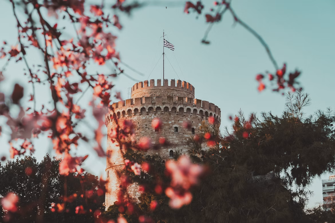 Tower of Thessaloniki at dusk