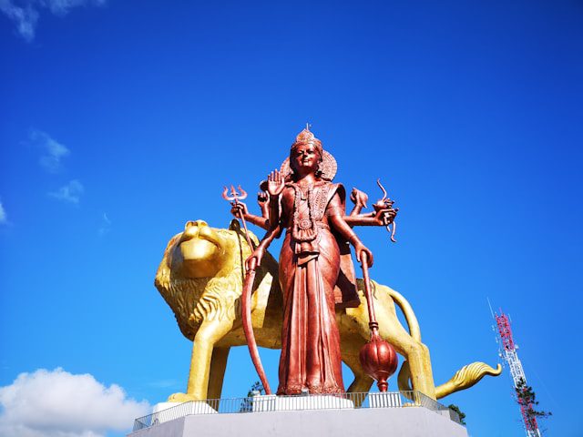 Towering statue of Hindu goddess Durga