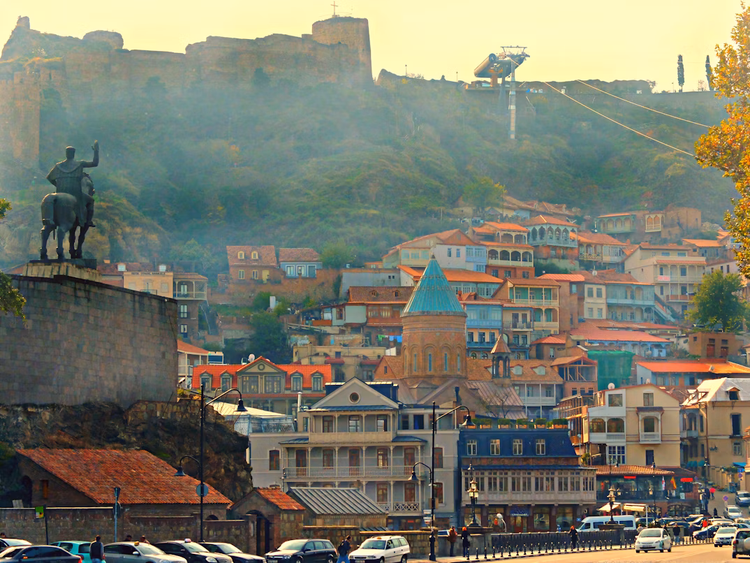 Colorful rooftops and old architecture in Tbilisi's Old Town